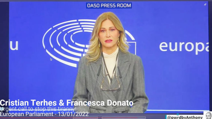 Francesca Donato spreekt voor EU parlement