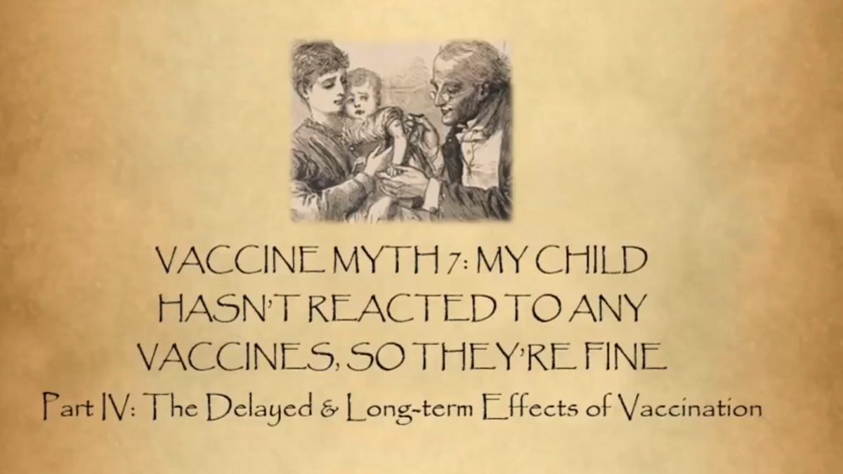 Vaccination Myths by Dr. Alison Adams - Part 7-IV My Child Hasn't Reacted to Any Vaccines